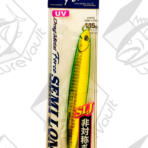 duo metal jig drag metal force semi long 105 grams uv green gold