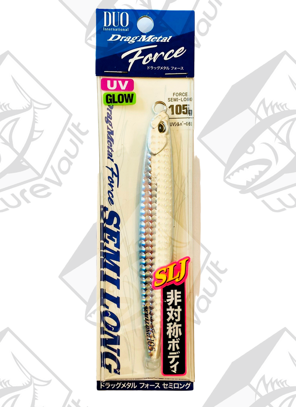 duo metal jig drag metal force semi long 105 grams uv silver gb