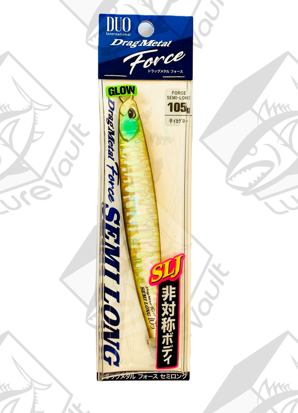 duo metal jig drag metal force semi long 105 grams squid glow