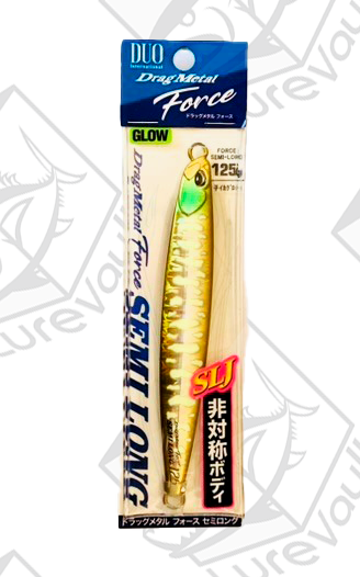 duo metal jig drag metal force semi long 125 grams squid glow