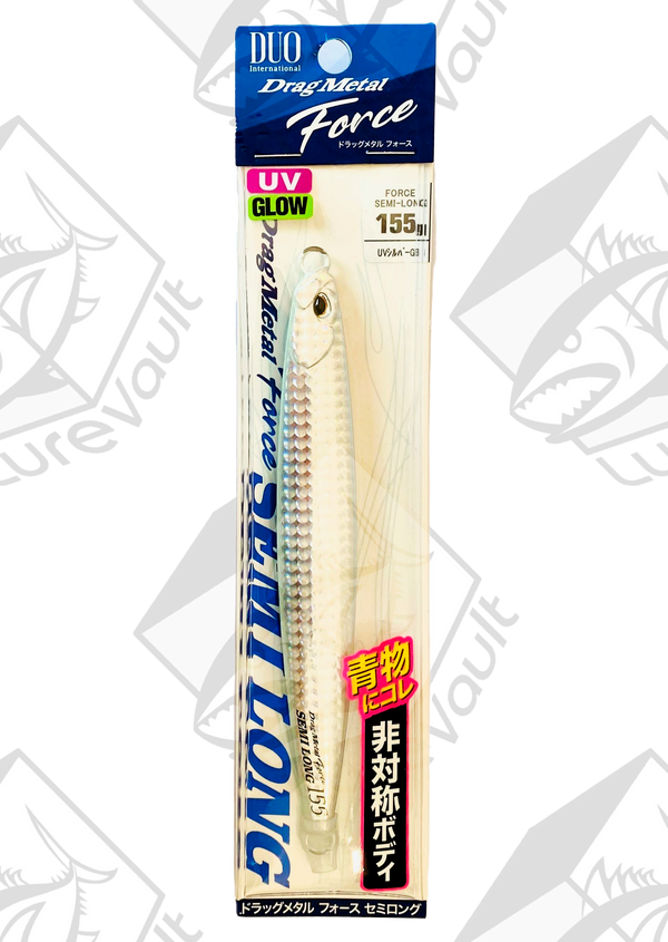 duo metal jig drag metal force semi long 155 grams uv silver gb