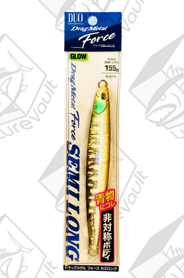 duo metal jig drag metal force semi long 155 grams squid glow