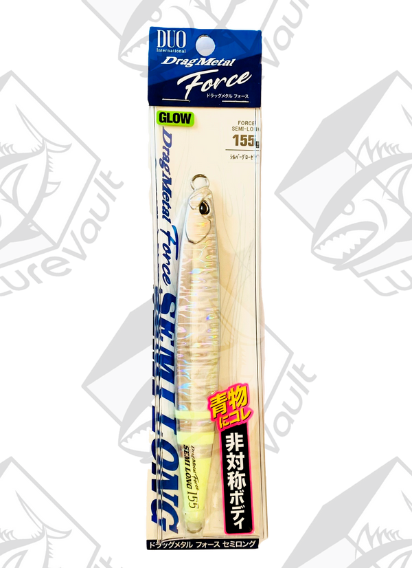 duo metal jig drag metal force semi long 155 grams silver glow zebra