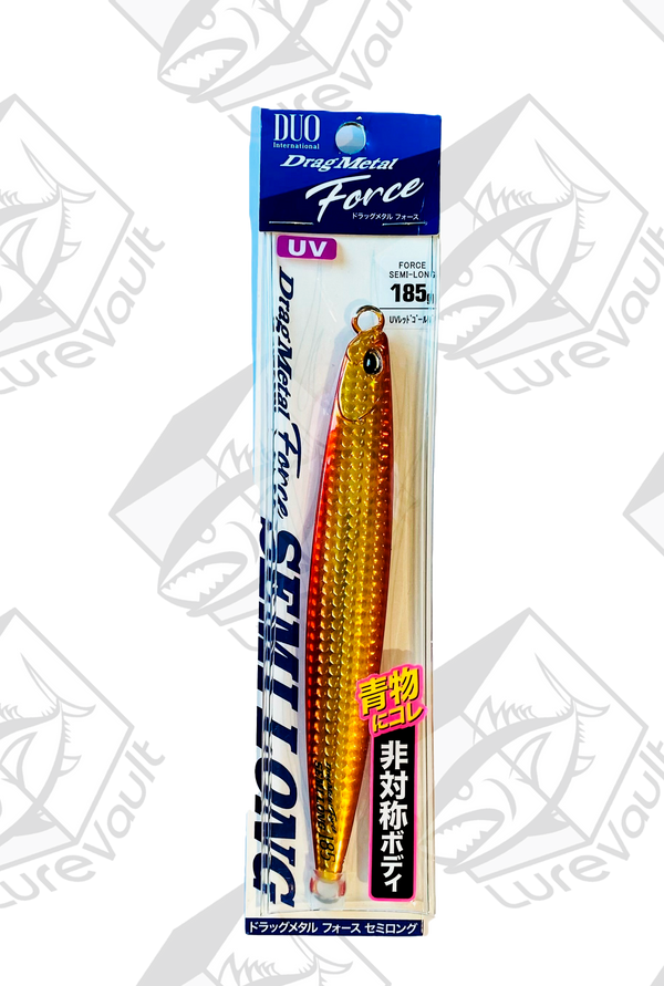duo metal jig drag metal force semi long 185 grams uv red gold