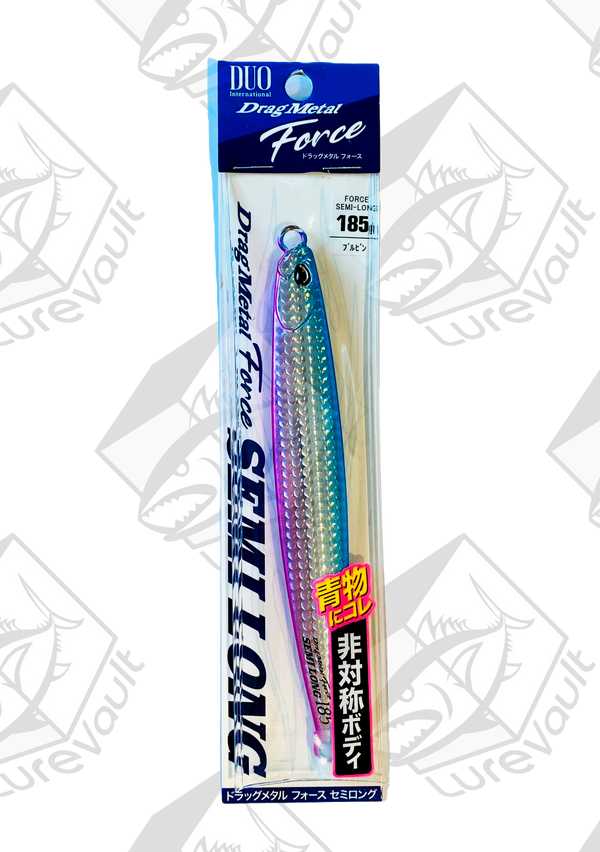 duo metal jig drag metal force semi long 185 grams blue pink