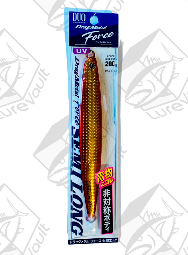 duo metal jig drag metal force semi long 200 grams uv red gold
