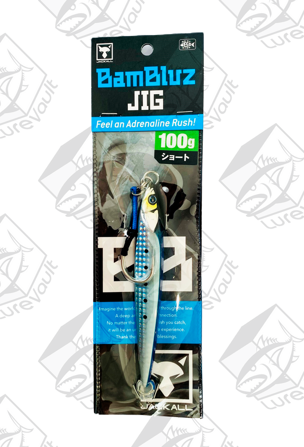 jackall metal jig bambluz short 100 grams iwashi shoulder glow