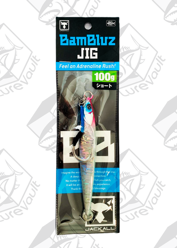 jackall metal jig bambluz short 100 grams glow edge/ magma wave hl