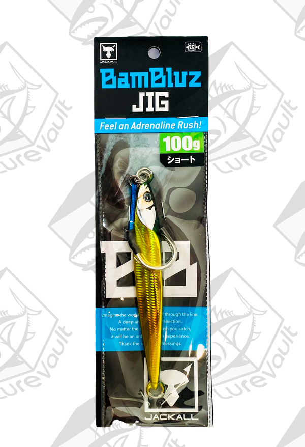 jackall metal jig bambluz short 100 grams grikin/ slim border hl