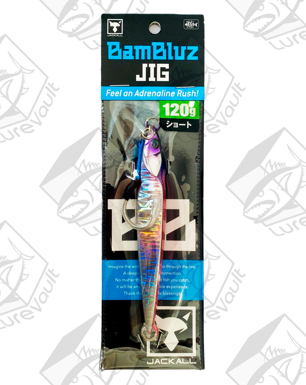 jackall metal jig bambluz short 120 grams pink back magma