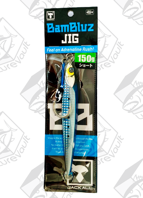 jackall metal jig bambluz short 150 grams iwashi shoulder glow