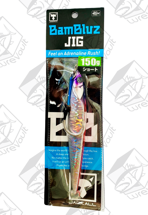 jackall metal jig bambluz short 150 grams pink back magma