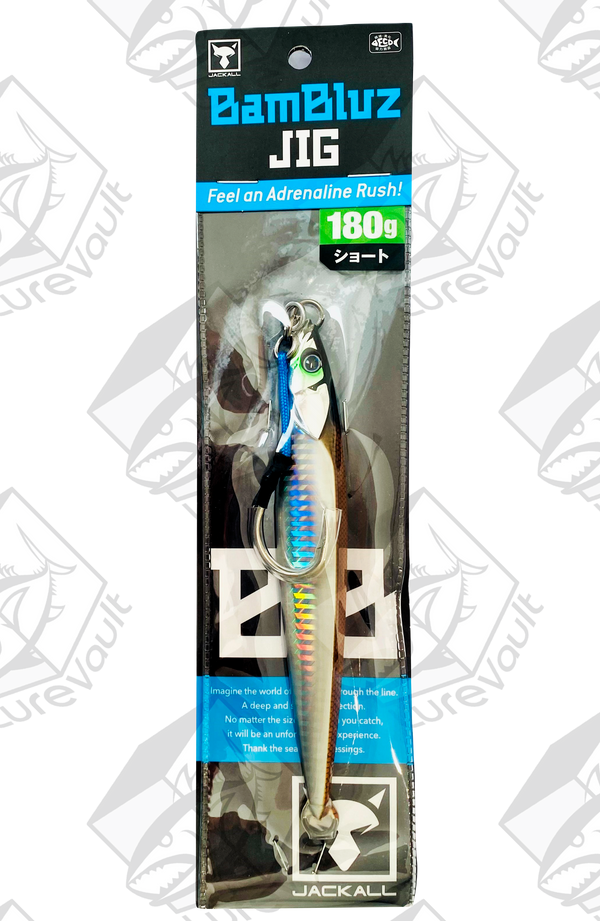 jackall metal jig bambluz short 180 grams ikanago shoulder glow