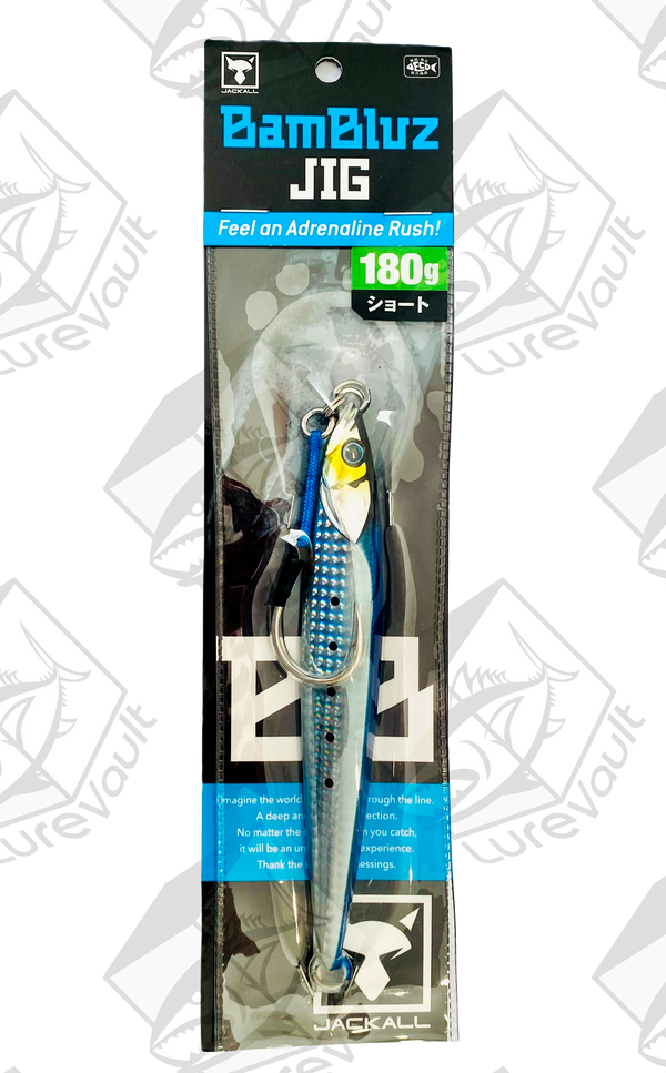 jackall metal jig bambluz short 180 grams iwashi shoulder glow