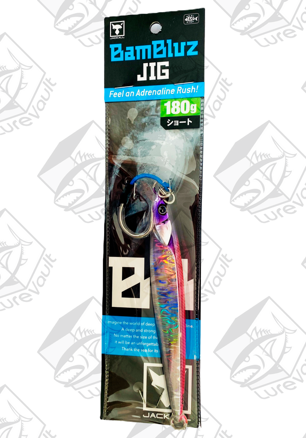 jackall metal jig bambluz short 180 grams pink back magma