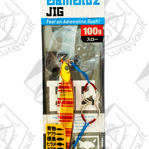 jackall metal jig bambluz slow 100 grams glow belly red gold stripe