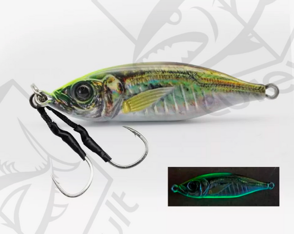 little jack metal adict type 6  chartreuse head - glow belly aji