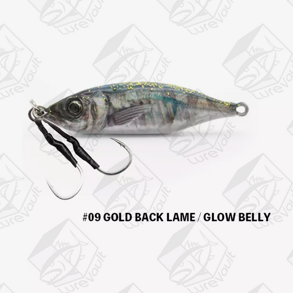 little metal adict type 6 80 gold back lame/ glow belly