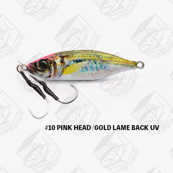 little metal adict type 6 80 pink head/ gold lame back uv