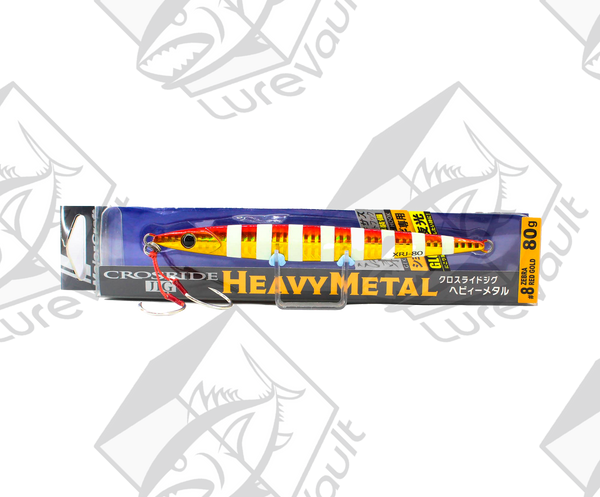 major craft crossride heavy metal jig 80 grams zebra red gold