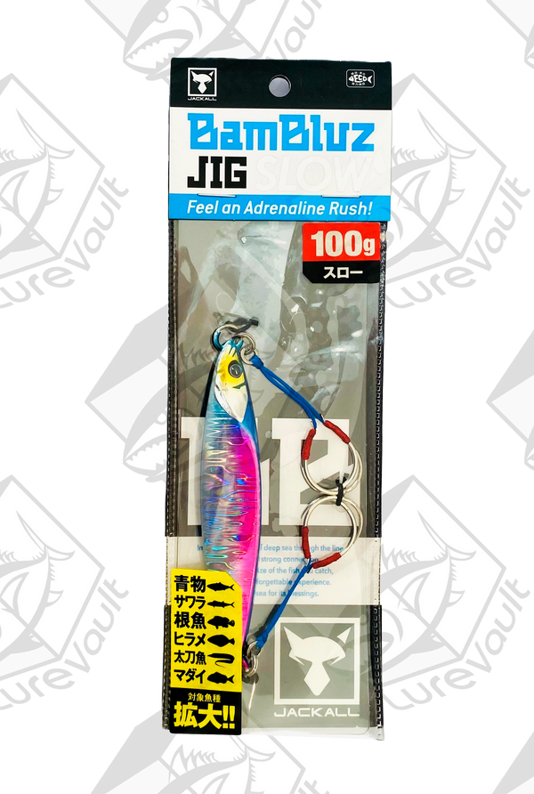 jackall metal jig bambluz slow 100 grams sexy blue pink