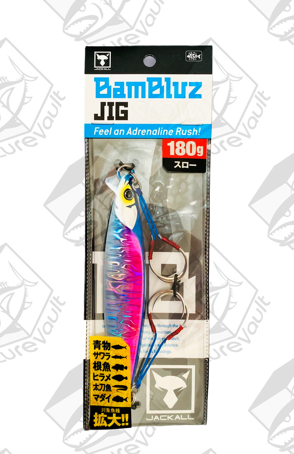 jackall metal jig bambluz slow 180 grams sexy blue pink