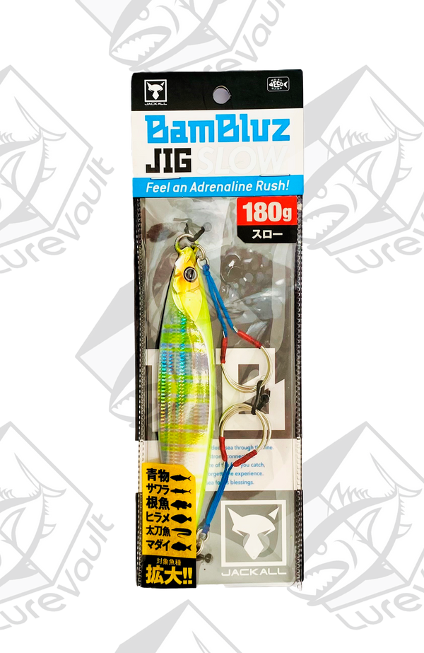 jackall metal jig bambluz slow 180 grams chartreuse back stripe