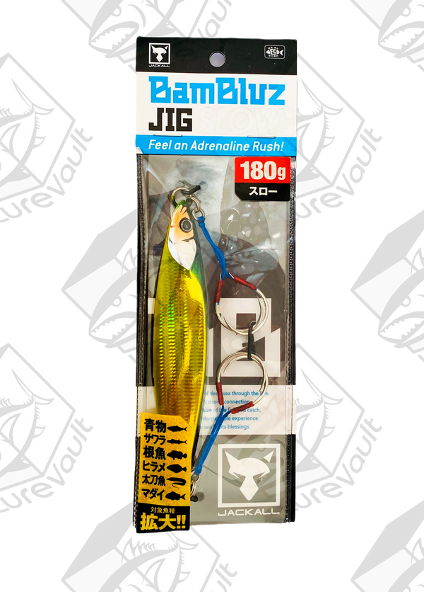 jackall metal jig bambluz slow 180 grams grikin/ slim border hl
