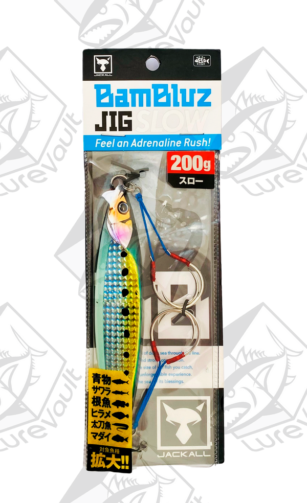 jackall metal jig bambluz slow 200 grams glow belly lens iwashi