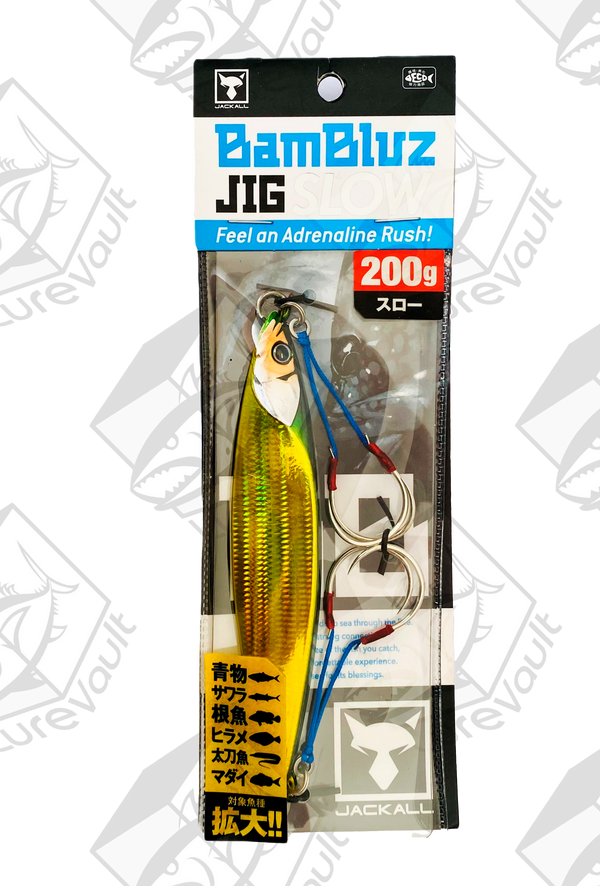 jackall metal jig bambluz slow 200 grams grikin/ slim border hl