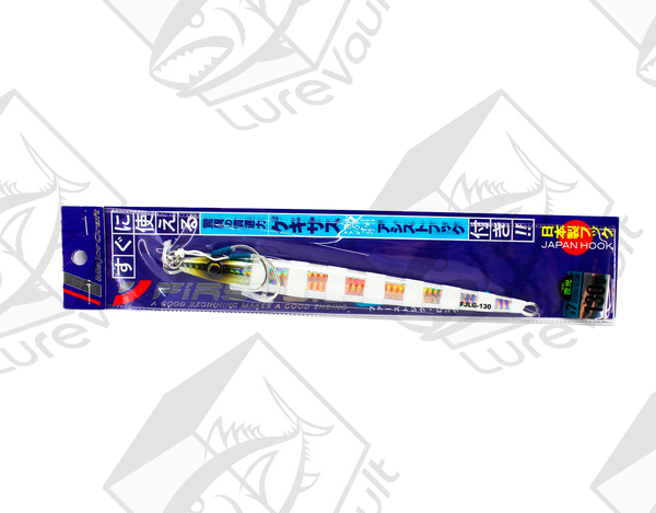 major craft vertical jig first jig long 130 grams zebra glow