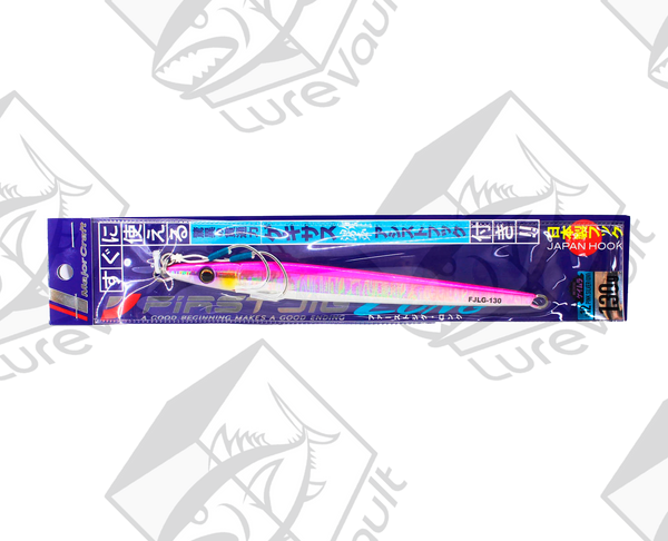 major craft vertical jig first jig long 130 grams pink silver (uv)