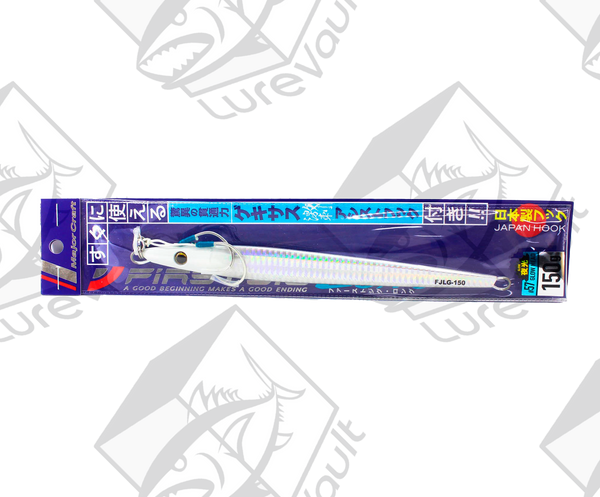 major craft vertical jig first jig long 150 grams glow head