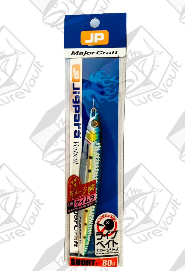 major craft metal jig jigpara vertical 80 grams dmg kin iwashi uv