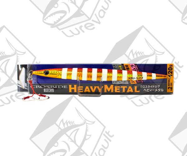 major craft crossride heavy metal jig 120 grams zebra red gold