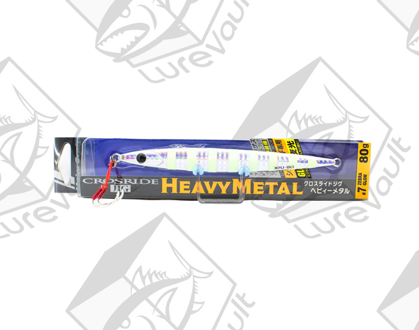 major craft crossride heavy metal jig 80 grams zebra glow